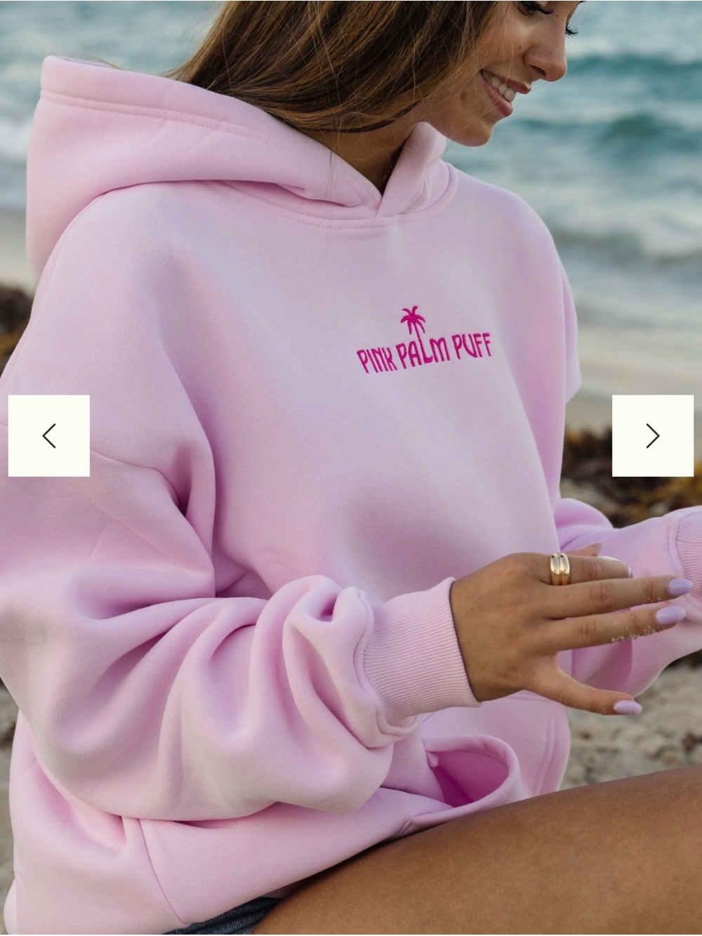 PINK PALM PUFF Classic Puff Hoodie in Pink NEW IN BAG & BOX. Size XXS - Picture 2 of 8